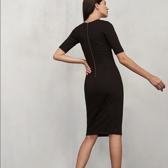 NEW Reformation Evita Midi Dress (Sz 0) Cut-Out Stretch Ponte Black - Picture 3 of 13